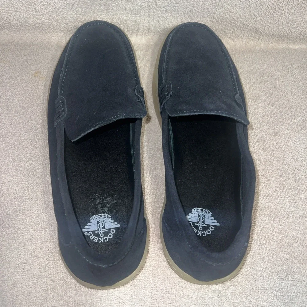 Men's Loafer Dockers Varian Leather Blue Slip On Size 9M Mens